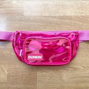 Dunkin Donuts hot pink clear transparent fanny pack bag
